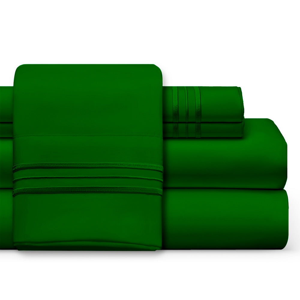 Dark Green Sheet Set, 1800 Thread Count, Ultra Comfort The Bed Sheets
